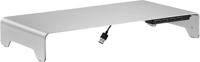 mywall Monitorständer HT46L aus Aluminium mit rutschfesten Silikonpads, Monitorerhöhung mit 4 USB 2.