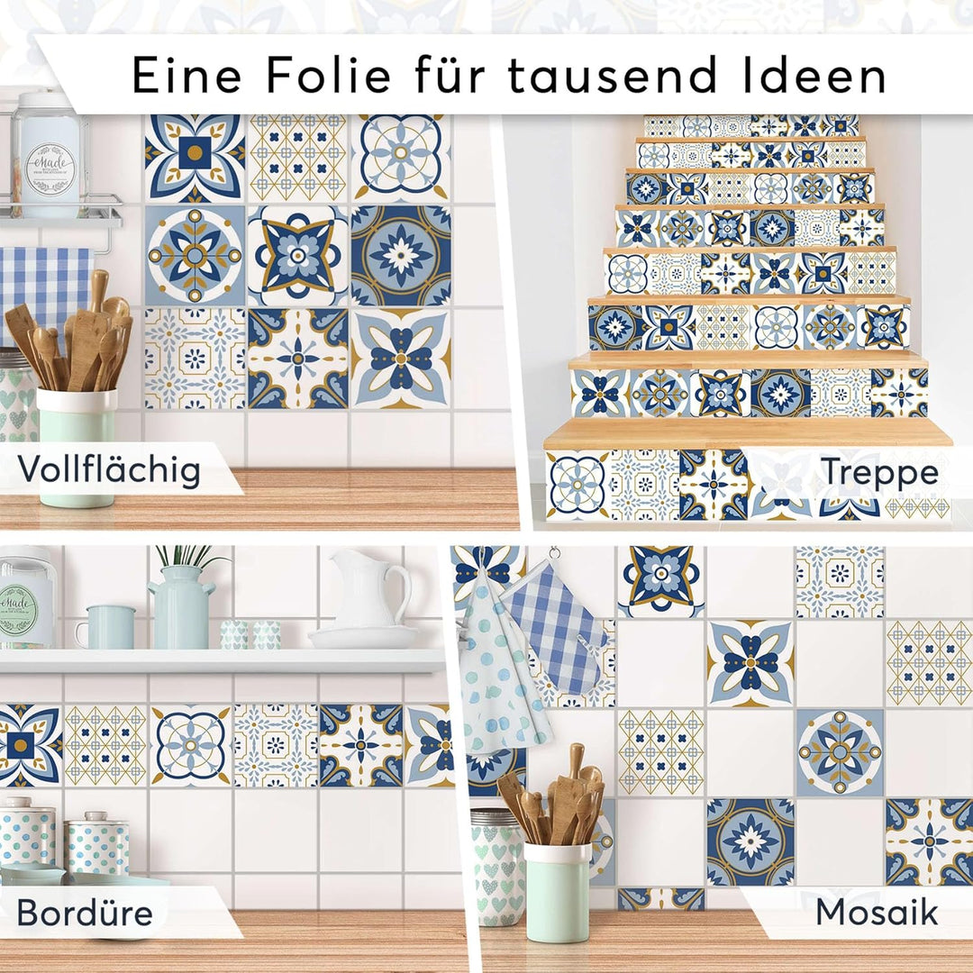 CREATISTO Klebefliesen Stickerfliesen Fliesenfolie - Klebe Folie für Wandfliesen I Klebefliesen Deko