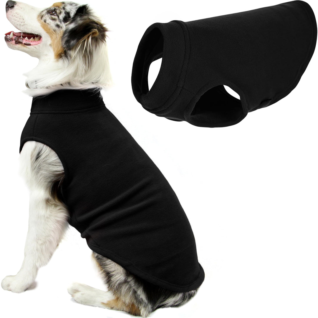 Gooby Hundepullover aus Stretch-Fleece, Schwarz, Grösse 4XL, Warmer Pullover für kleine Hunde und Ju