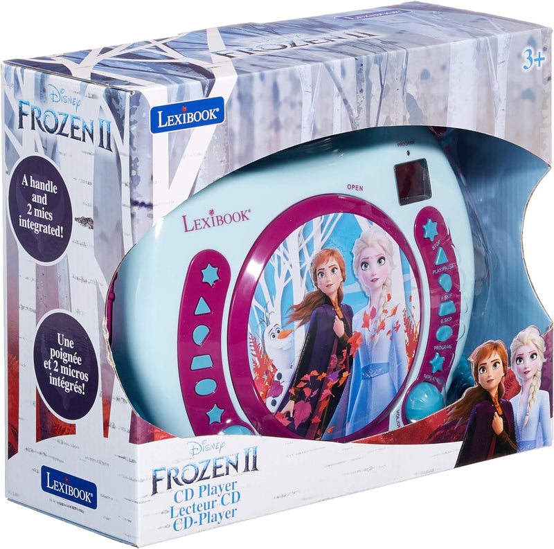 Lexibook Disney’s Die Eiskönigin, Anna und Elsa CD-Player mit 2 Spielzeug-Mikrophonen, Kopfhöreransc