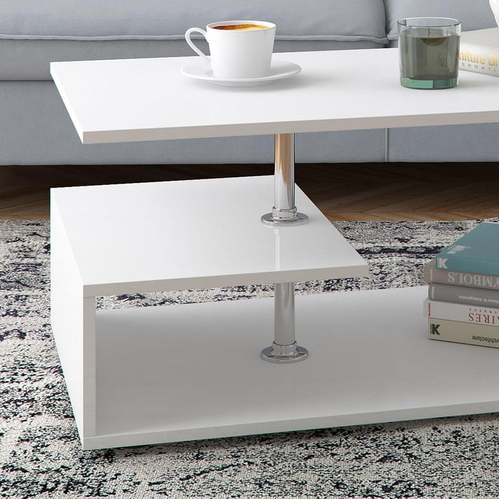 Vicco Couchtisch Guillermo Wohnzimmertisch Beistelltisch Holztisch Kaffeetisch 90 x 50 cm Weiss