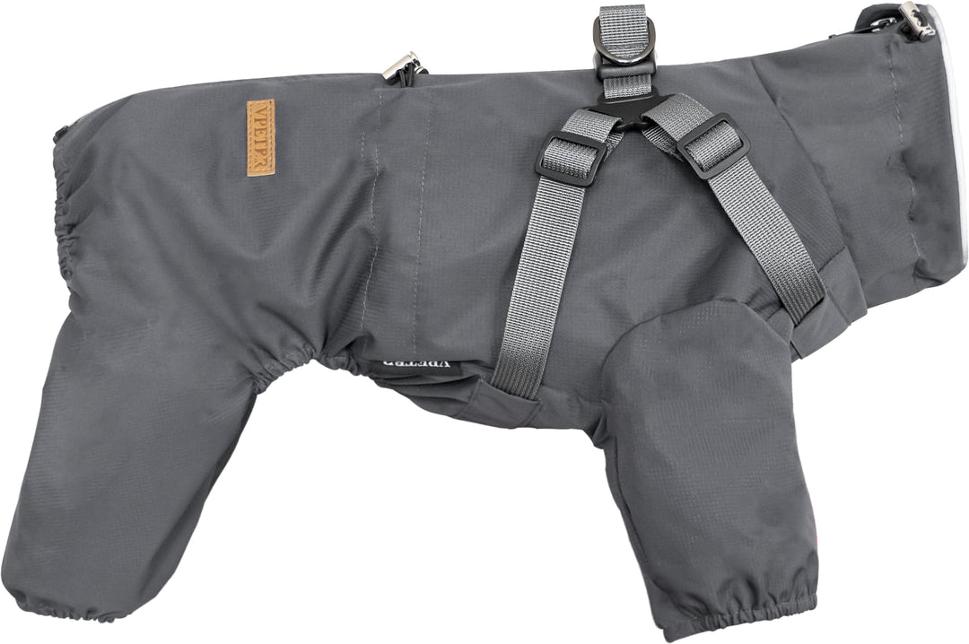 Hundegeschirr, Regenmantel, verstellbar, 4 Beine, Hundejacke mit Geschirr, reflektierender Overall,