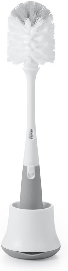 OXO Tot Reinigungsset für Flaschen und Tassen, Grau Reinigungs- und Trocknungsset Grau, Reinigungs-