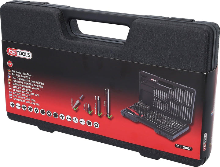 KS Tools 911.2008 1/4" Bit-Satz, 208-tlg