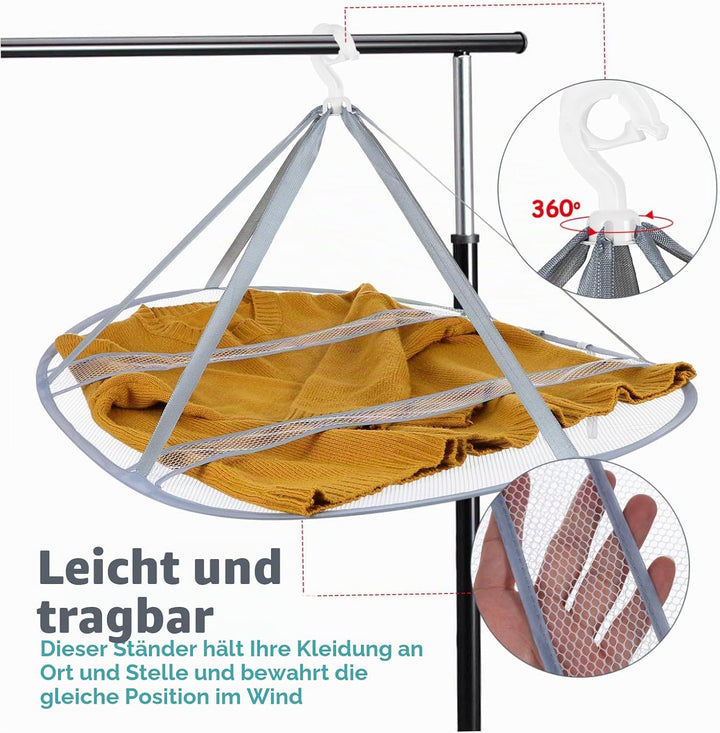 Netz Wäscheständer Flach Hängend Zum Trocknen Pullover-wäsche Zusammenklappbar Socken-wäschenetz Kle