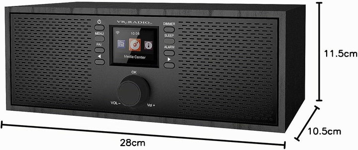 VR-Radio Radio: Stereo-WLAN-Internetradio, Farb-Display, 12 W, Bluetooth 5, Fernbed. (WLAN Lautsprec