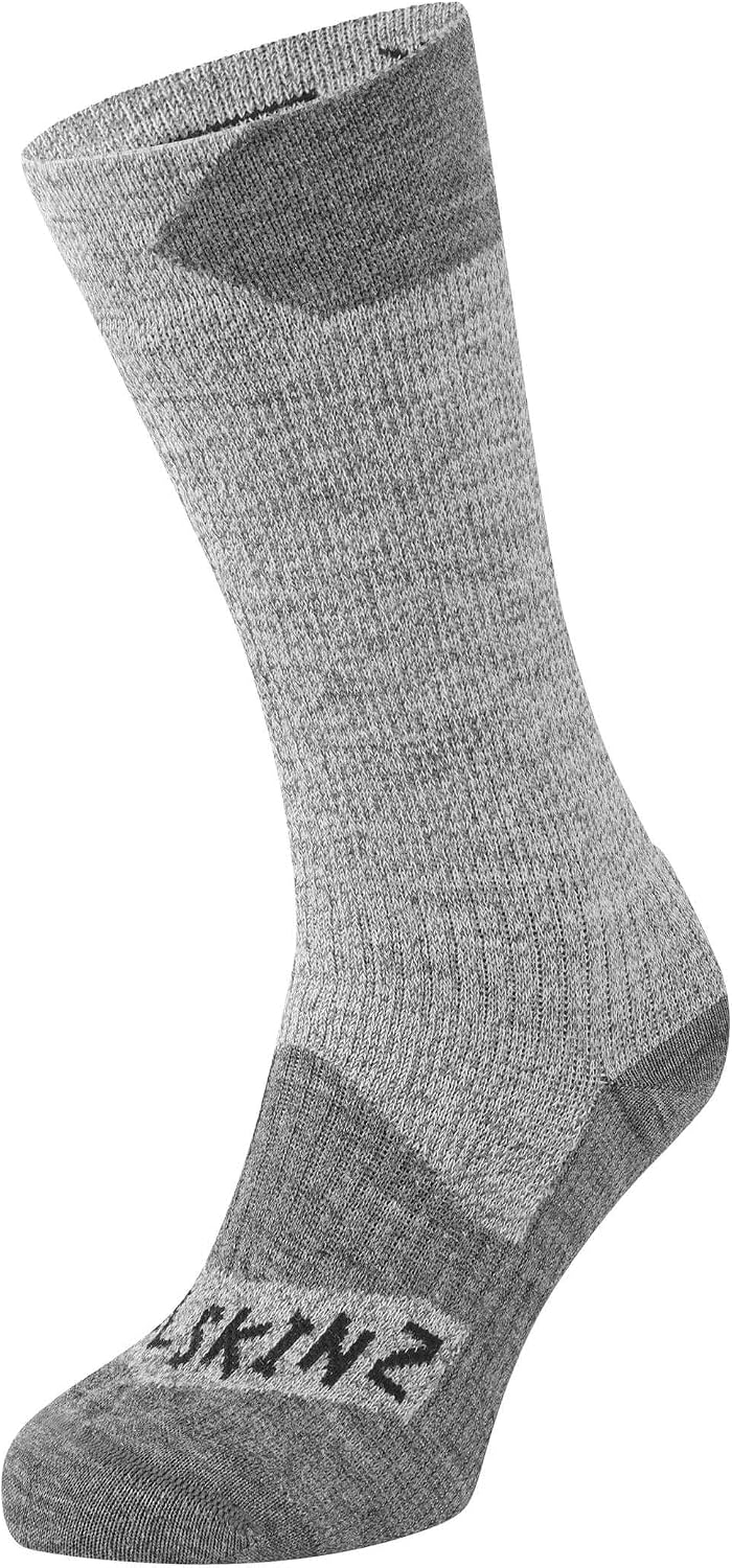 SealSkinz Raynham Waterproof All Weather Mid Length Sock GreyGrey Marl Unisex S XL Grey/Grey Marl, X