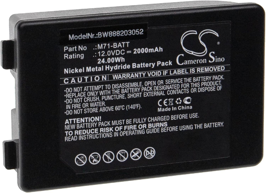 vhbw Akku Ersatz für Brady M71-BATT für Drucker Kopierer Scanner Etiketten-Drucker (2000mAh, 12V, Ni