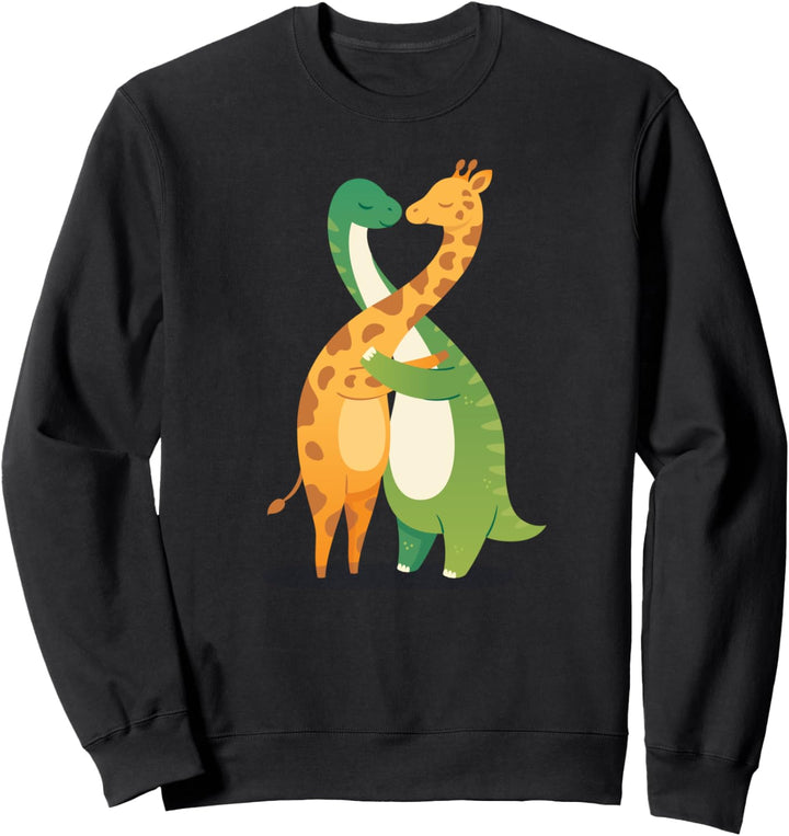 Dinosaurier Dino T Rex Giraffe Liebespaar Valentinstag Sweatshirt