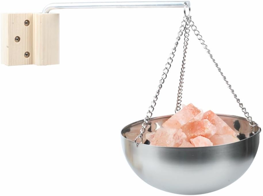 20cm Sauna-Aromaschale Edelstahl-Sauna-Aromaschale Rund | Ätherisches Öl Schale Wandhalterung mit ve