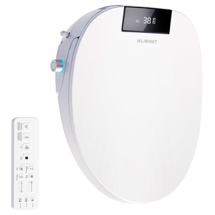 WLJBIDET Bidet Toilettensitz mit Fernbedienung, Elektronisch Beheizbarer Dusch WC Aufsatz mit Einste