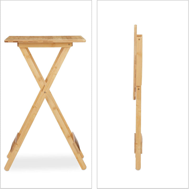 Relaxdays, Natur Klapptisch, Wohnzimmer, Balkon & Terrasse, HxBxT: 63,5 x 48 x 38 cm, klappbar, 100%