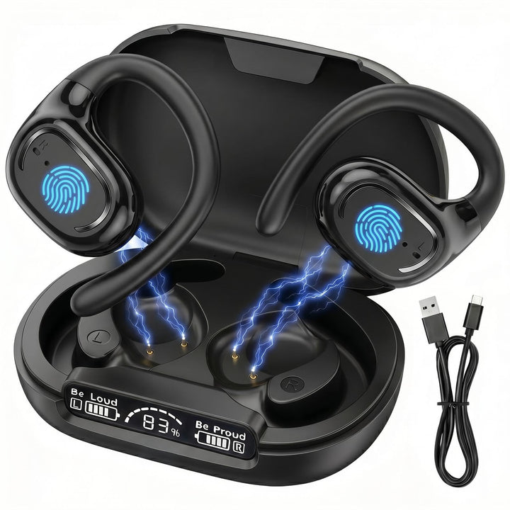 KI Übersetzer Kopfhörer 144 Sprachen, Open Ear Bluetooth 5.4, 58H Ladecase | Sprachübersetzer Kopfhö