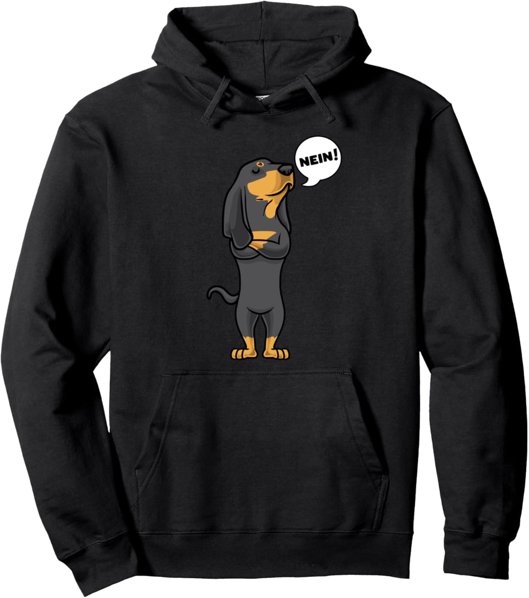 Sturer Black and Tan Coonhound Hundebesitzer Pullover Hoodie