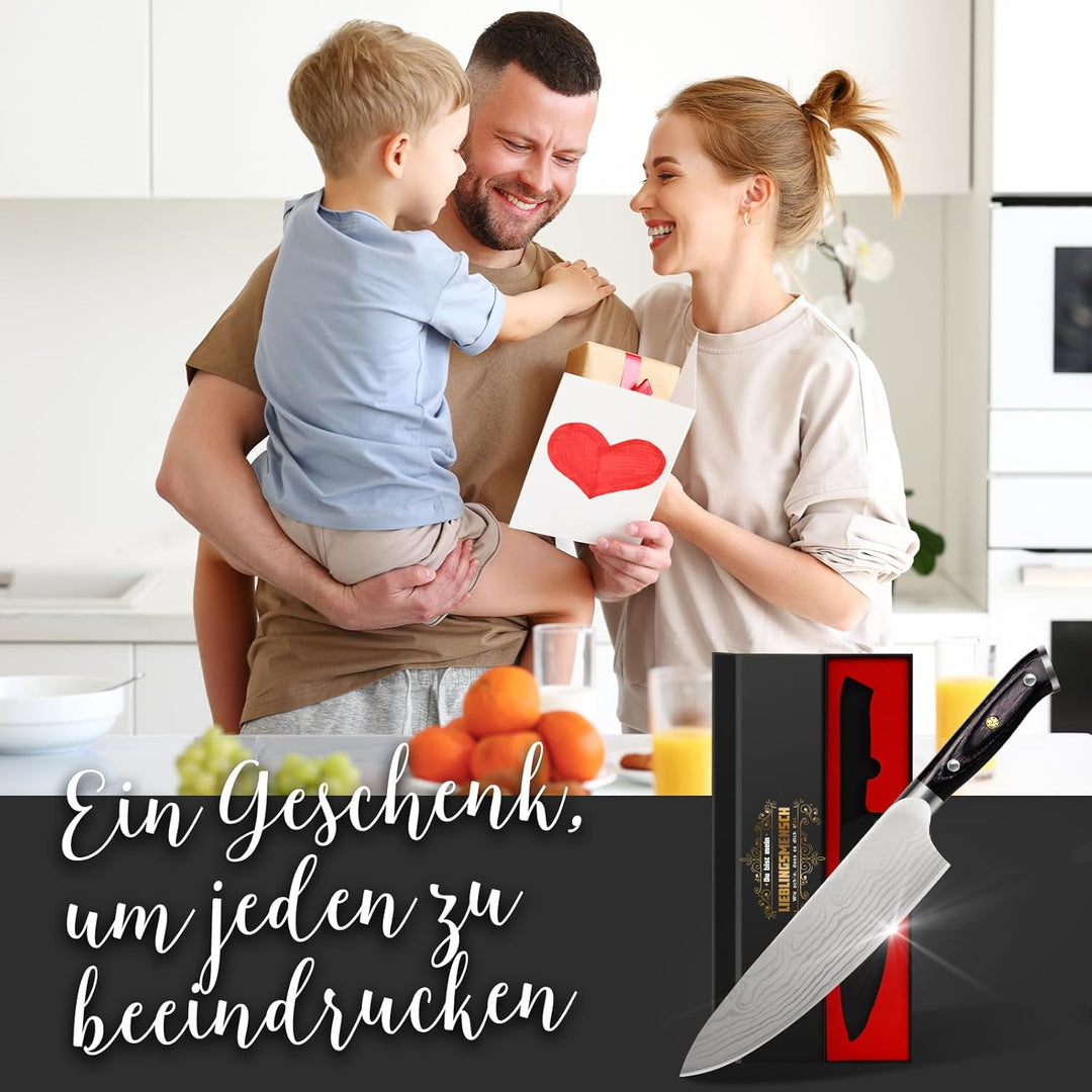 Küchenmesser Scharf Männer Geschenke Weihnachten, 34cm Kochmesser Profi Messer Weihnachtsgeschenke f