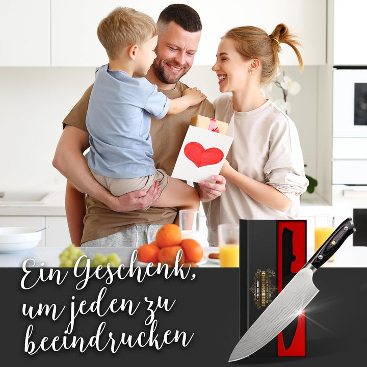 Küchenmesser Scharf Männer Geschenke Weihnachten, 34cm Kochmesser Profi Messer Weihnachtsgeschenke f