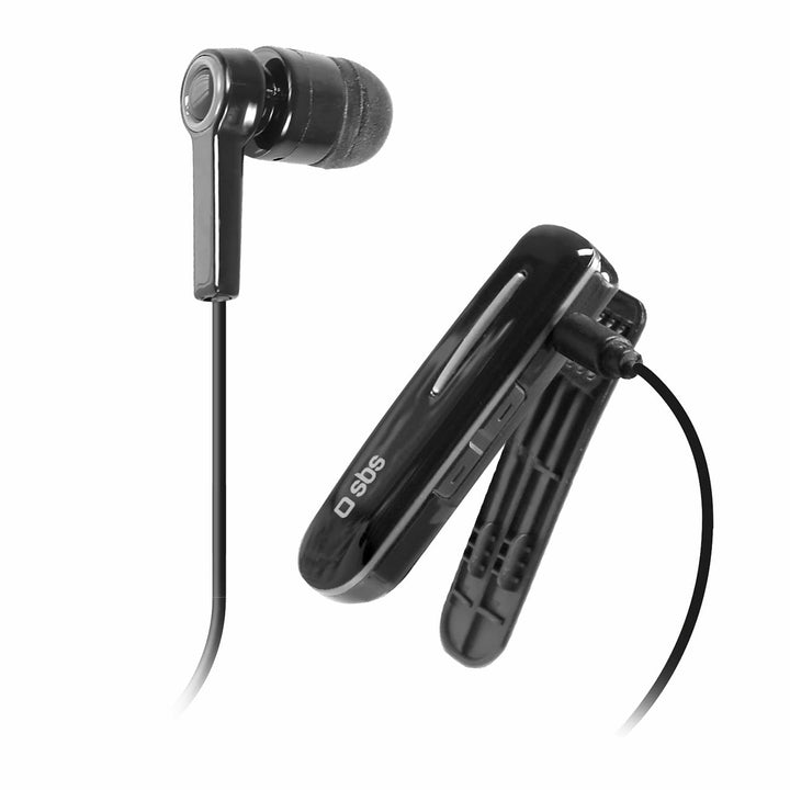 SBS BT300 Monophon im Ohr Schwarz – Kopfhörer (Monophon, 3.5 mm/USB, im Ohr, Schwarz, Bluetooth, im