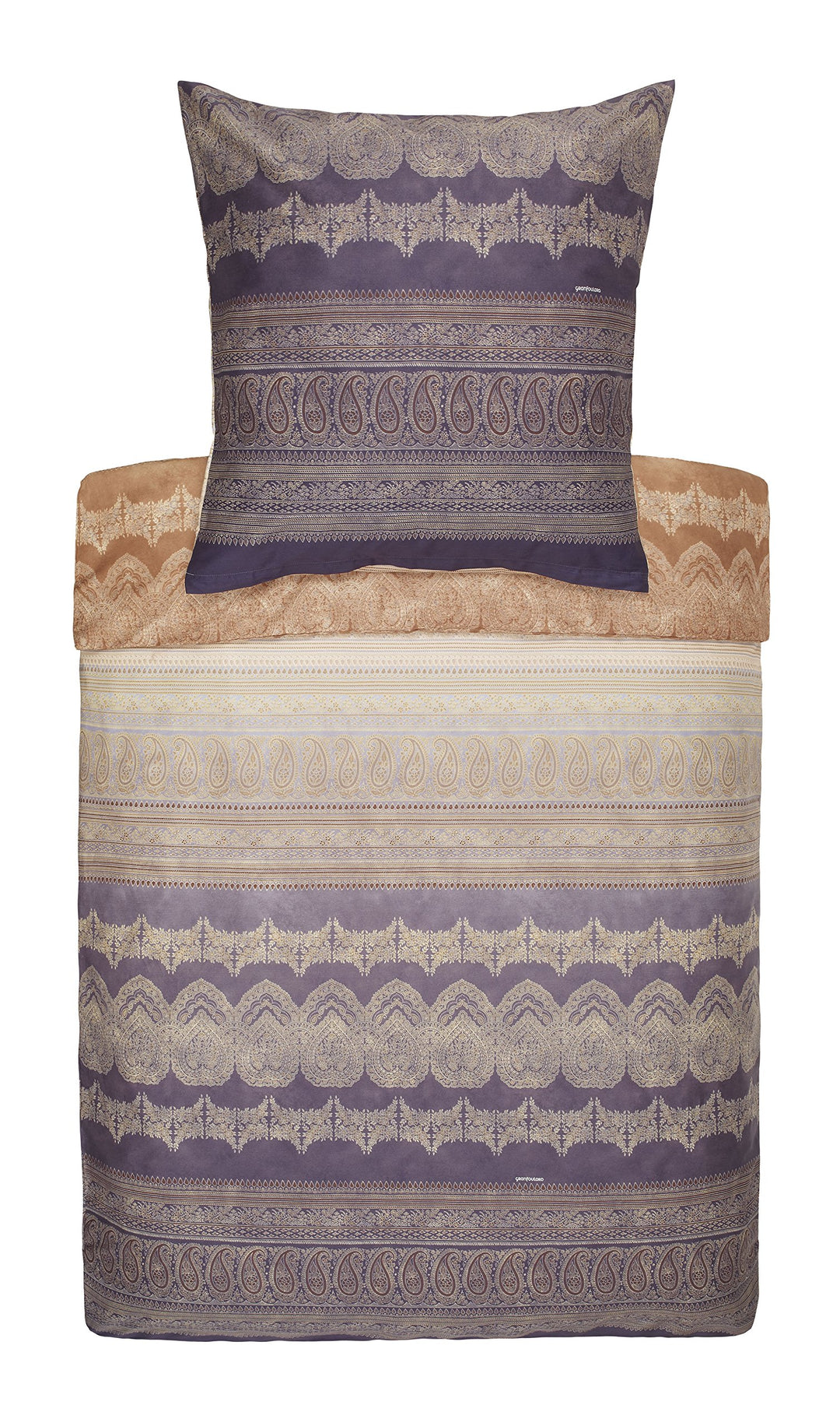 Bassetti BRUNELLESCHI Bettwäsche + 1 Kissenhülle aus 100% Baumwollsatin in der Farbe Grau v.G6, Mass