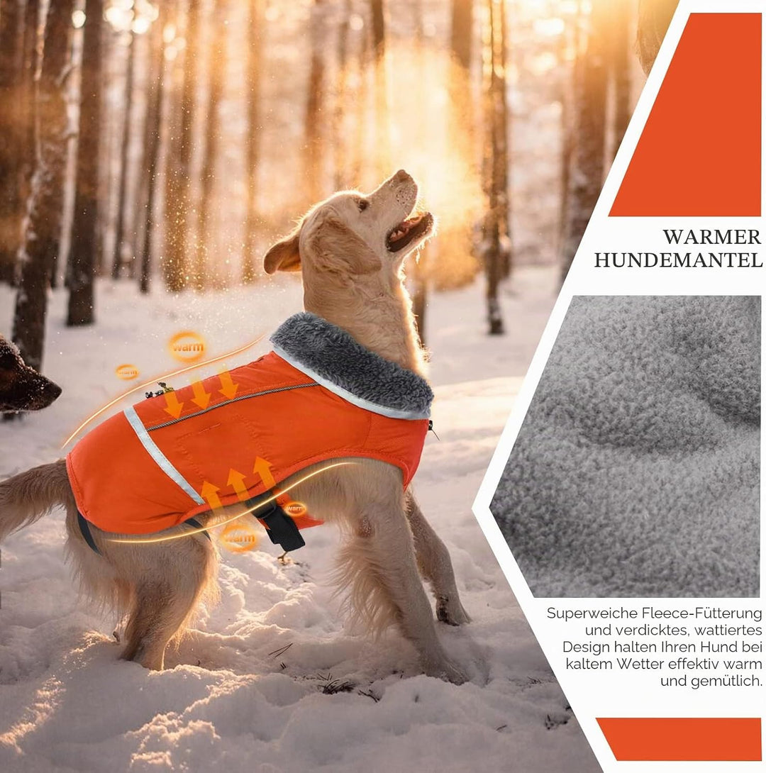 Warmer Hundemantel, reflektierende HundeWinterjacke, wasserdicht, Winddicht, für kaltes Wetter, Dick