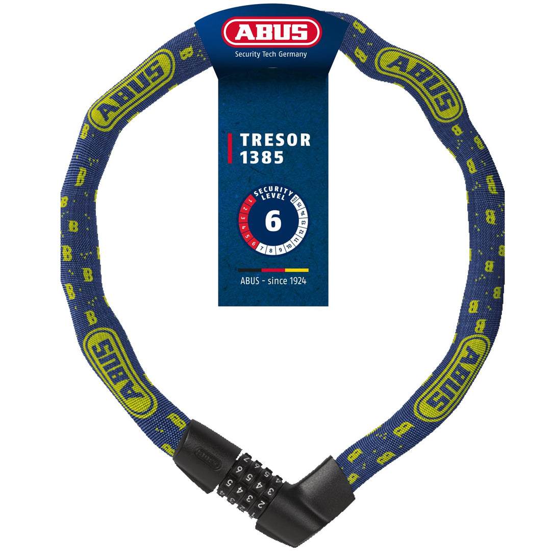ABUS Kettenschloss Tresor 1385/75 – Zahlenschloss aus gehärtetem Stahl – 6 mm starke Vierkantkette –