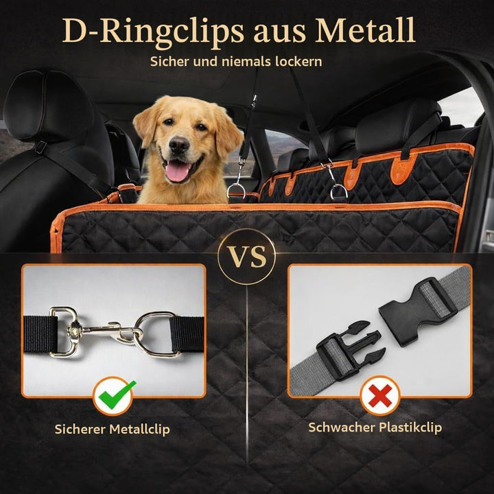 Hundedecke Auto Rückbank Fester Boden(131.8*62.99cm), [Breitere Grösse &amp; Metallclip] Kofferraumschut