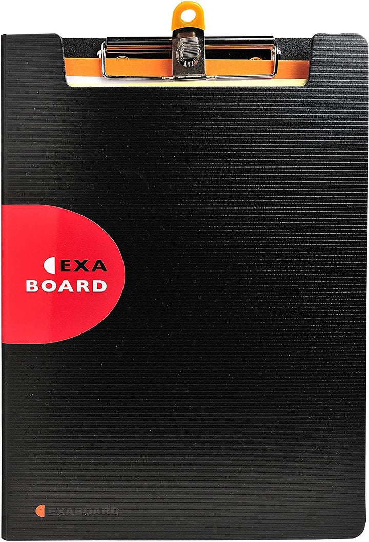 Exacompta 52134E Klemmbrett Exaboard in Schwarz mit Deckel und Gummibandverschluss/Schreibpult mit S
