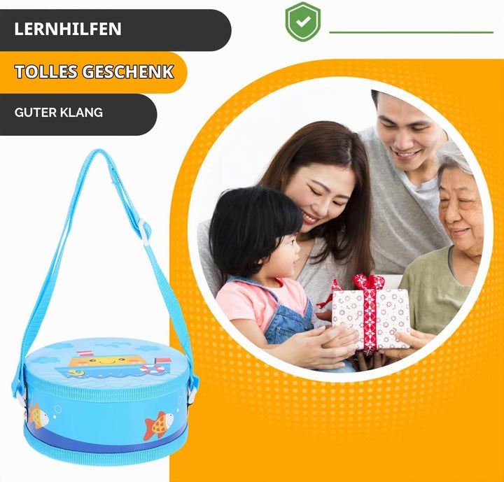 TOYANDONA Kinder Trommel Set Holz Trommel Spielzeug Mit Drumsticks Instrument Musical Spielzeug Lehr
