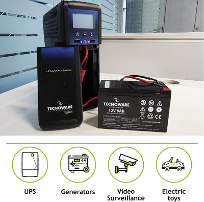 Tecnoware Power Systems - Ersatzbatterie für USV, Videoüberwachungs- und Alarmsysteme, 12V Spannung,