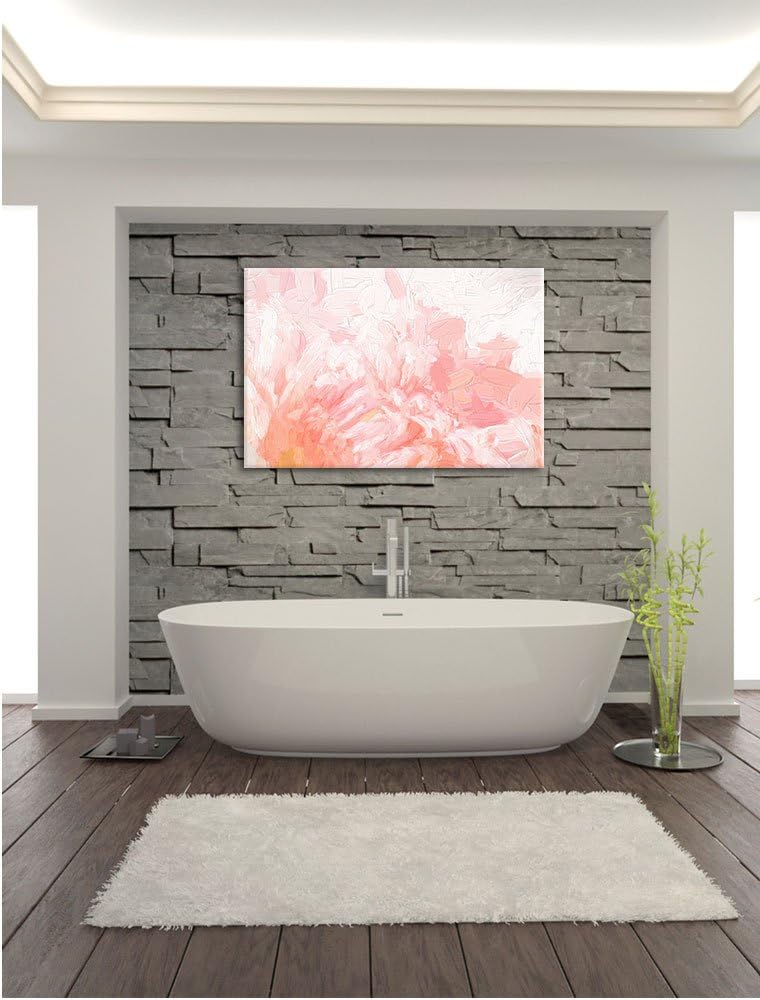 Pixxprint Gerbera-Blume in Pastelltönen Kunst Pinsel Effekt, Format: 100x70 auf Leinwand, 100x70