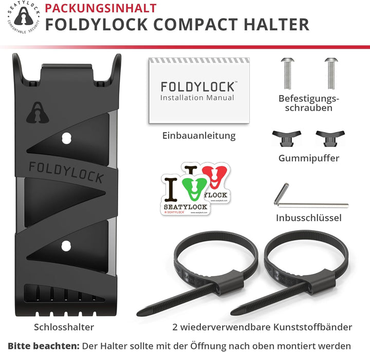 FoldyLock Compact Fahrradschloss-Halterung – ultraleichte Halterung für FoldyLock Compact Klappschlo