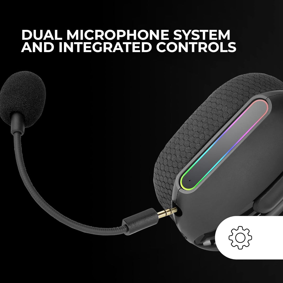 Mars Gaming MHW-PRO, Kabelloses Gaming-Headset ARGB Flow, 3D Surround Sound 7.1, Bluetooth 5.3 + 2.4