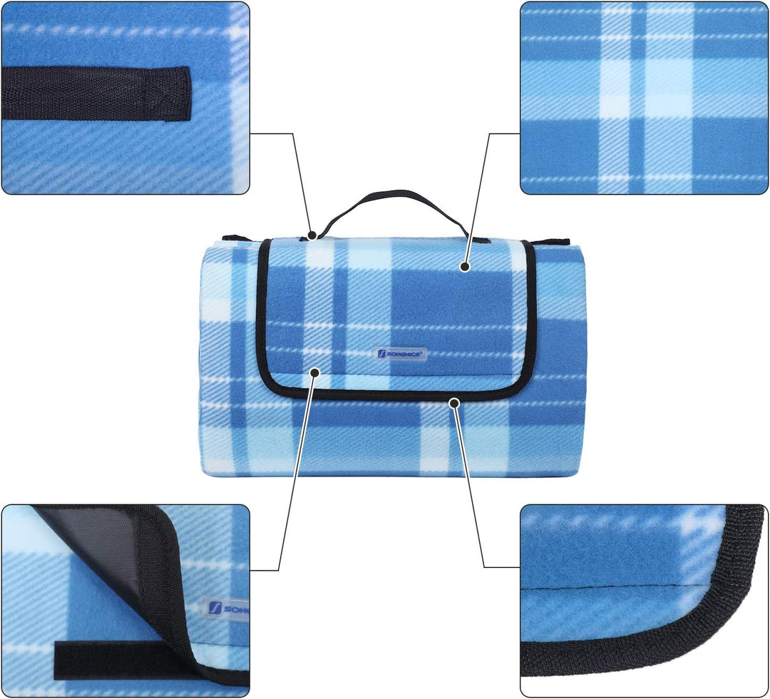 SONGMICS Picknickdecke, 200 x 200 cm, Stranddecke, Outdoor, Camping, Park, Garten, wasserfeste Unter