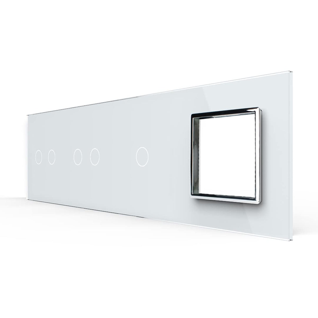 LIVOLO Glasblende 4Fach für Lichtschalter & Steckdose VL-C7-C2/C2/C1/SR-11 Weiss