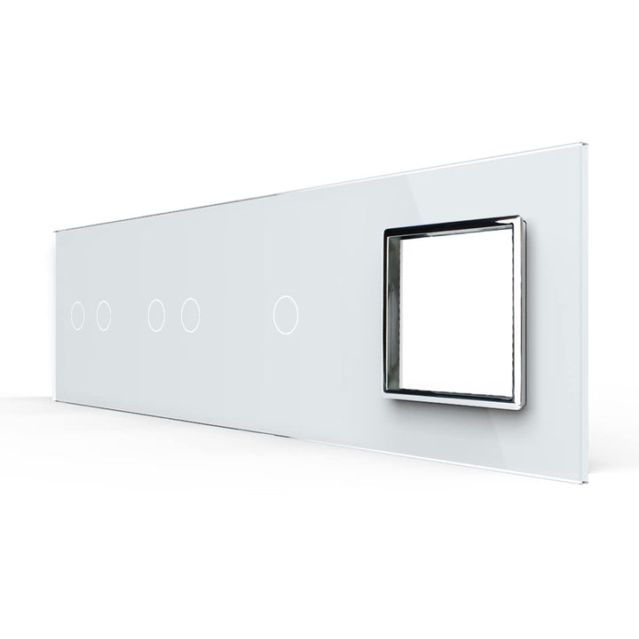 LIVOLO Glasblende 4Fach für Lichtschalter & Steckdose VL-C7-C2/C2/C1/SR-11 Weiss
