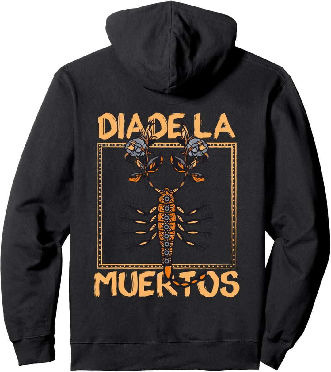 Dia De Los Muertos Tag der Toten Skorpion Kunst Skelett Kind Pullover Hoodie