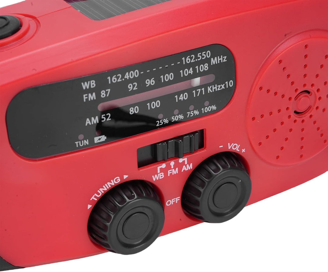 Garosa Notfall-Kurbelradio, 2000 MAh, Solar-Powerbank mit LED-Taschenlampe und NOAA-Wetterwarnung fü