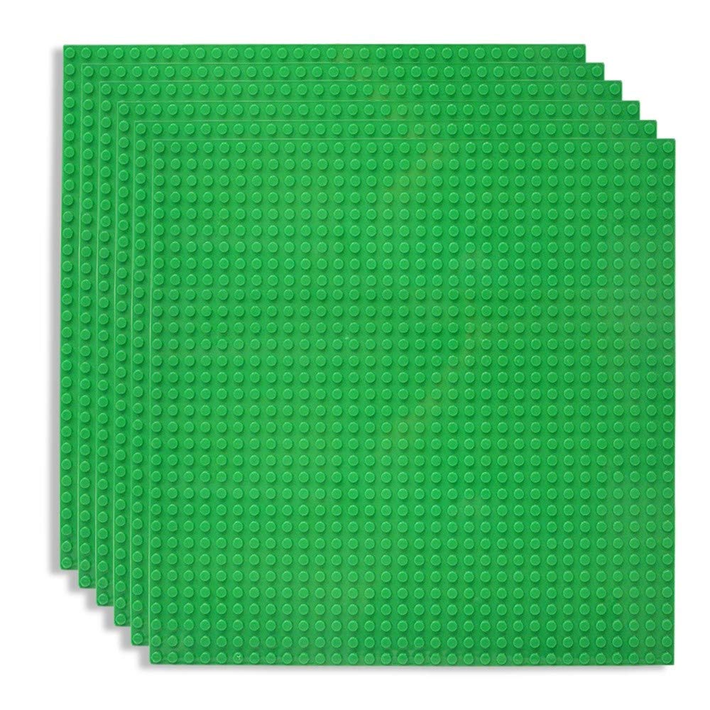 Lekebaby 6 Platten-Set Bauplatte Kompatibel mit Meisten Marken, 25 * 25cm, Grüne Grundplatte Grüne 6
