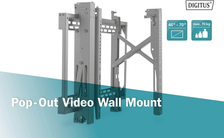 DIGITUS Pop-Out Video Wall Monitorhalterung 45-70" Video/Analog 45" bis 70" (Max. 70kg), 45" bis 70"