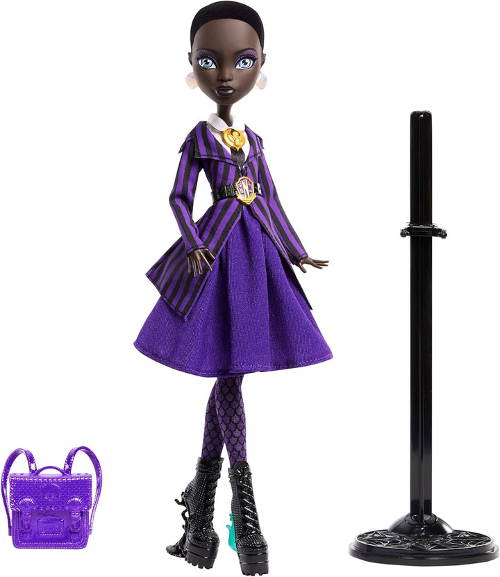 Monster High x Wednesday-Puppe mit Zubehör, Bianca Barclay-Sammelfigur in der Uniform der Nevermore