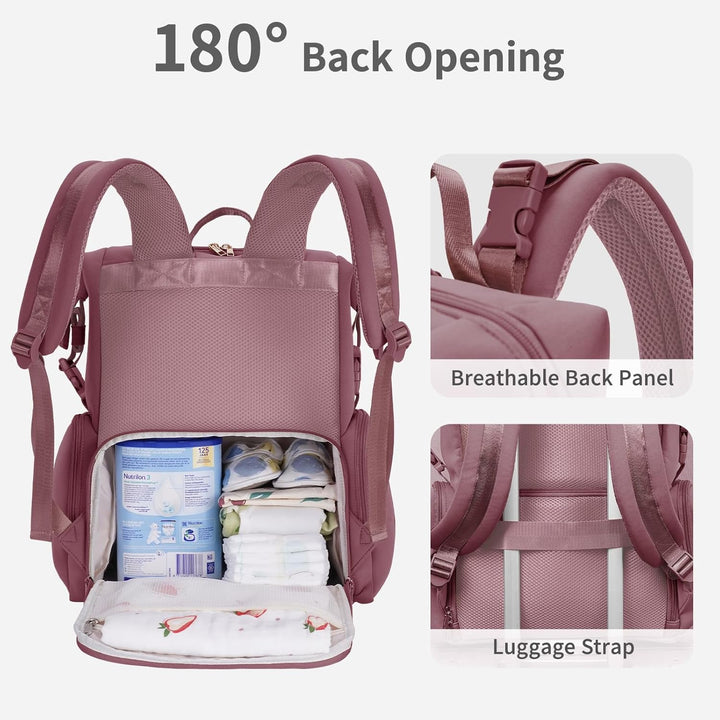 CEI-CEI Baby Wickeltasche/Rucksack mit Isolierter Flaschentasche, Wasserdichtes Neoprengewebe, Wicke