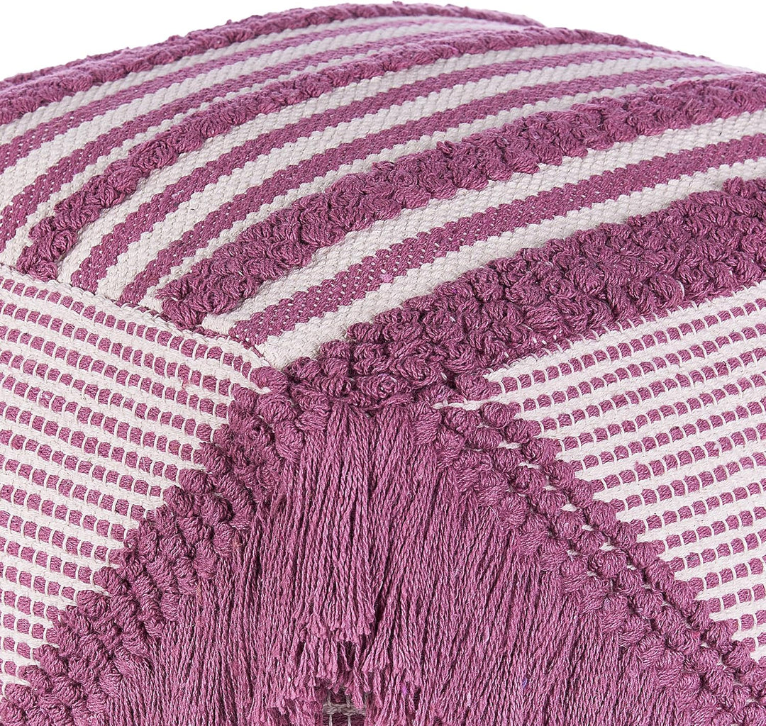 Pouf Ottomane Taburett Sitzpouf rosa zartrosa Boho Kochi