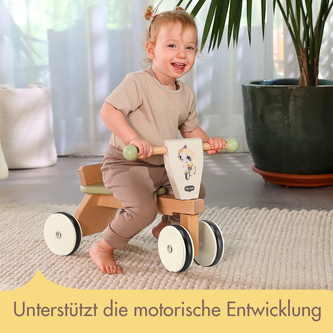 Tiny Love Holz Laufrad , Laufrad, Baby Lauflernrad, gummierte Räder, fördert motorische Fähigkeiten,