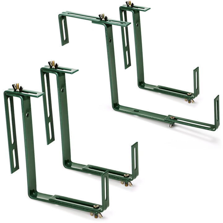 com-four® 4X Blumenkastenhalter für Balkon-Brüstungen und Geländer - Flexible Befestigung aus Metall