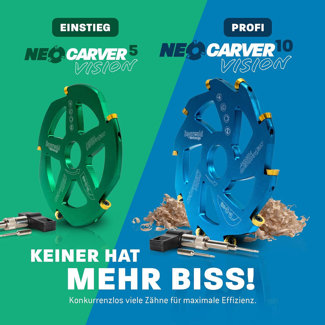 Bayerwald NeoCarver 5 Vision V2 - Hartmetall Frässcheibe für Holz - Holzschnitzfräser aus Aluminium