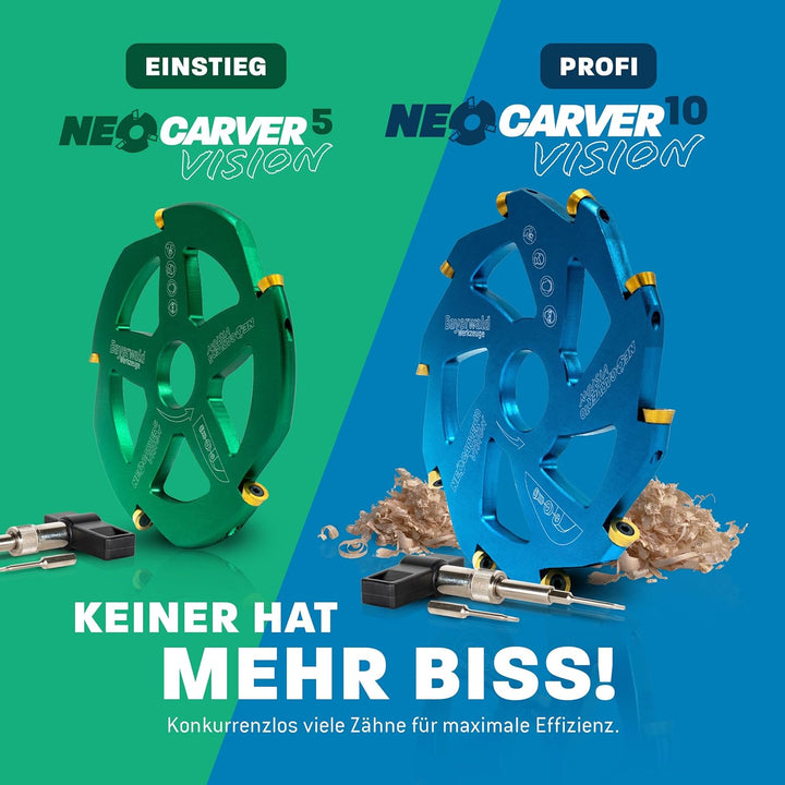 Bayerwald NeoCarver 5 Vision V2 - Hartmetall Frässcheibe für Holz - Holzschnitzfräser aus Aluminium