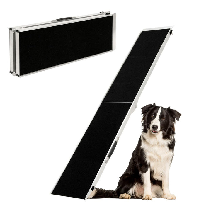 Petigi Auswahl Hunderampe für Auto, Aluminium, Hunde Rampe, Hundetreppe, SUV, rutschfest, Belastbark