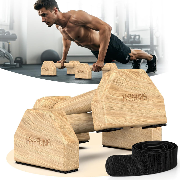 Liegestützgriffe Holz, Parallettes, rutschfeste Griffe Liegestütze, Push Up Stand Bars, Liegestützgr
