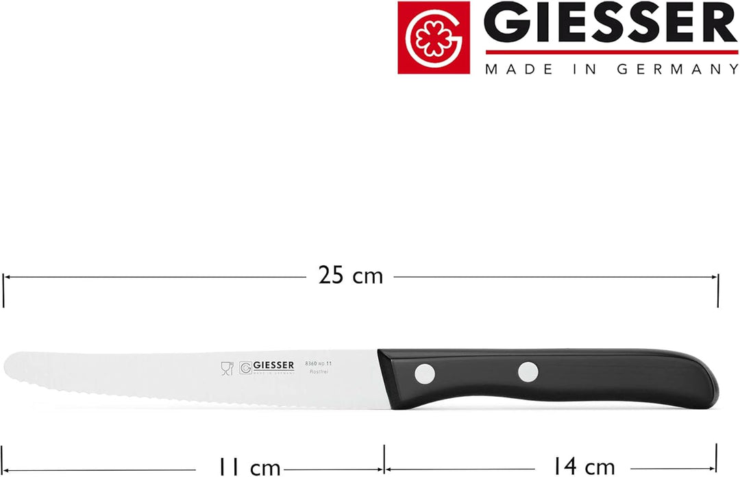Giesser seit 1776 - Made in Germany - Allzweckmesser genietet mit Wellenschliff Classic, Klinge 11 c