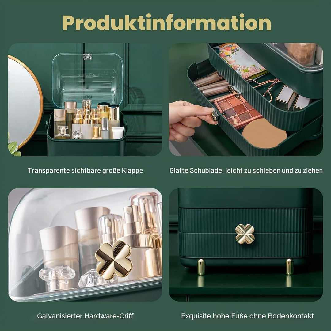 Galatée Tragbare Make Up Organizer Kosmetikbox Kosmetische Aufbewahrungs Box Mit Staubdichtem Deckel