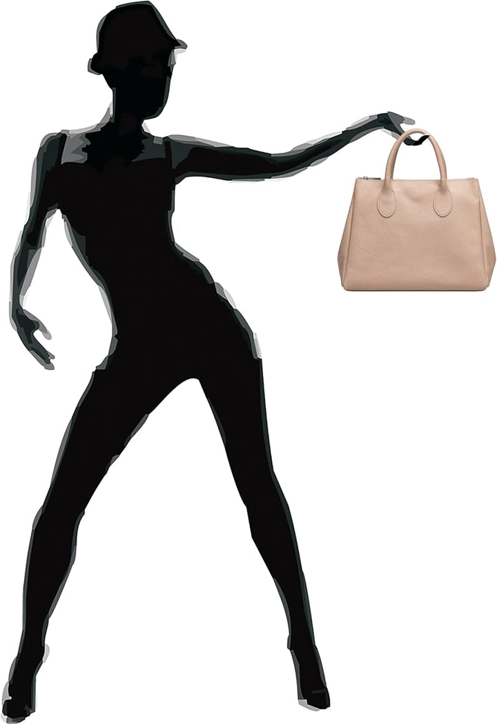 Caspar TL812 klassisch elegante Damen Leder Handtasche Einheitsgrösse Rosa, Einheitsgrösse Rosa